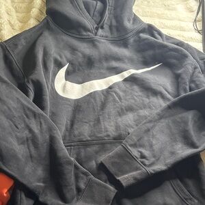 Nike Men's Black Hoodie with White Logo